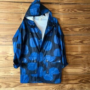 H&M Black and Blue Patterned Raincoat